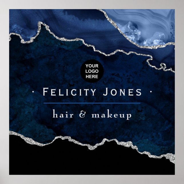 Poster Marinho e placa de Precioso de velocidade prata (Frente)