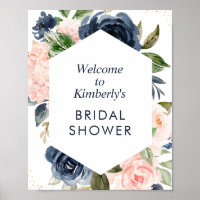 marinho e sinal de boas-vindas do chá de panela