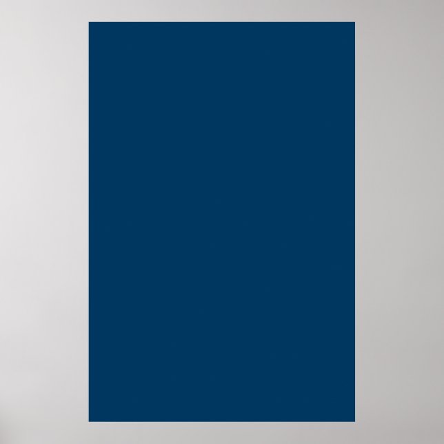 Poster Marinho Escuro Espaço Cor de Tendência Sólida Azul (Frente)