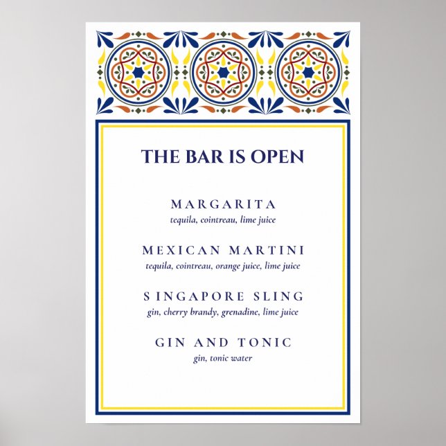 Poster Marinho Espanhol Assinatura Azulejo Amarelo Cockta (Frente)