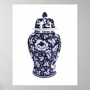 Poster Marinho Indigo Azul Bonito Ginger Jar Vase