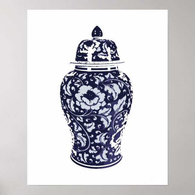 Poster Marinho Indigo Azul Bonito Ginger Jar Vase (Frente)