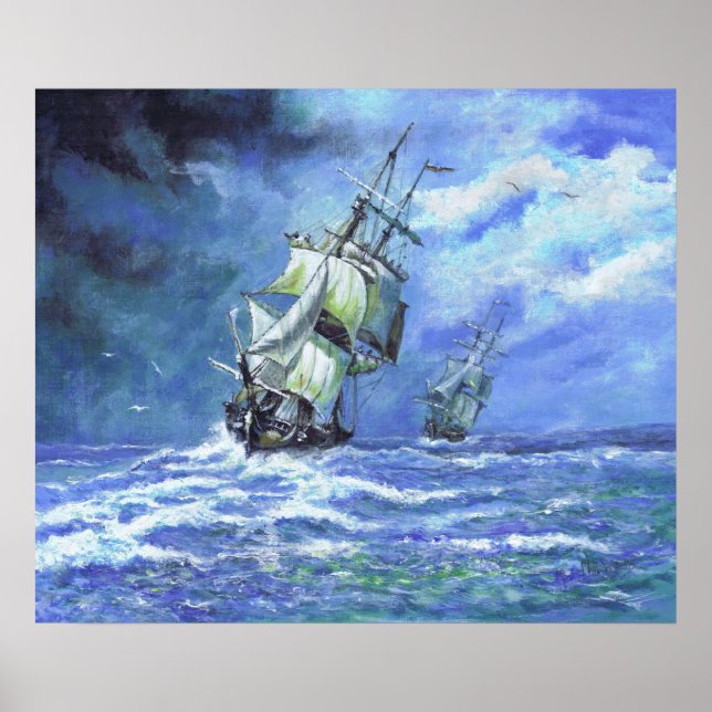 Pôster Marinho Real fragmenta a Costa Francesa de 1812 (Frente)