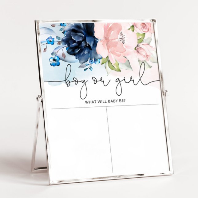 Poster Marinho rosa-rosa Sexo Revelação de Menino ou Rapa (Criador carregado)