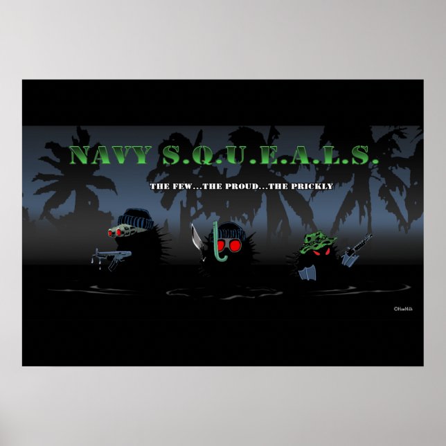 Poster Marinho SQUEALs. (Frente)