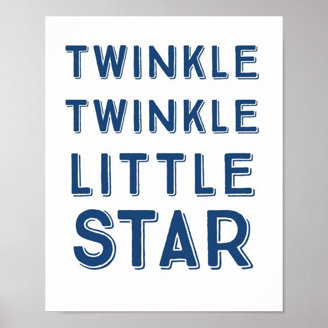 Pôster Marinho Twinkle Twinkle Pequena Estrela | Arte de  (Frente)