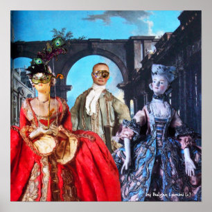 POSTER MARIONETAS ITALIANAS ANTIGAS FESTA À FANTASIA MÁSC