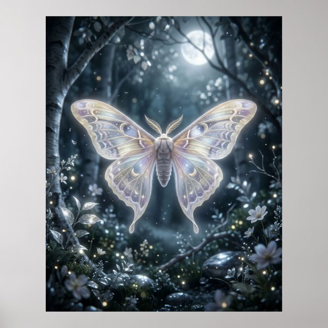 Poster Mariposa Lunar Noite Celestial (Frente)