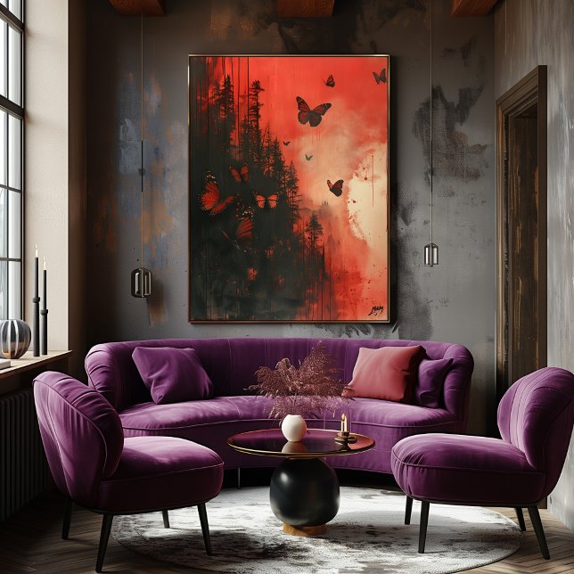 Pôster Mariposas de Luna Sangrienta: Vuelo Surrealista. (Criador carregado)