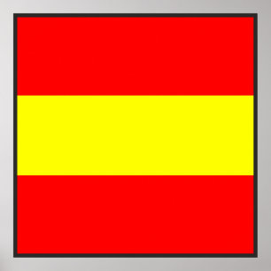 Pôster maritime alphabet signal flag number one 1 letter