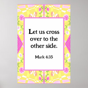 Poster Mark 4:35 Bohemian Chintz Illustration Yellow