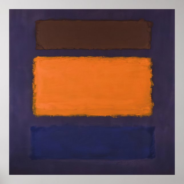 Poster Mark Rothko - Marrom, Laranja, Azul sobre Marrom - (Frente)