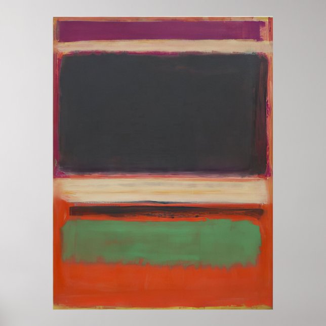 Poster Mark Rothko - No.3No.13 (Magenta, Preto, Verde sob (Frente)