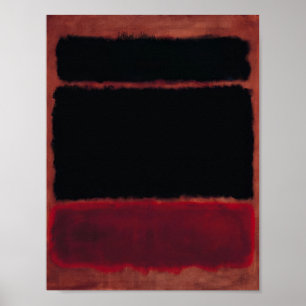 Poster Mark Rothko - Preto em Vermelho Fundo - 1957