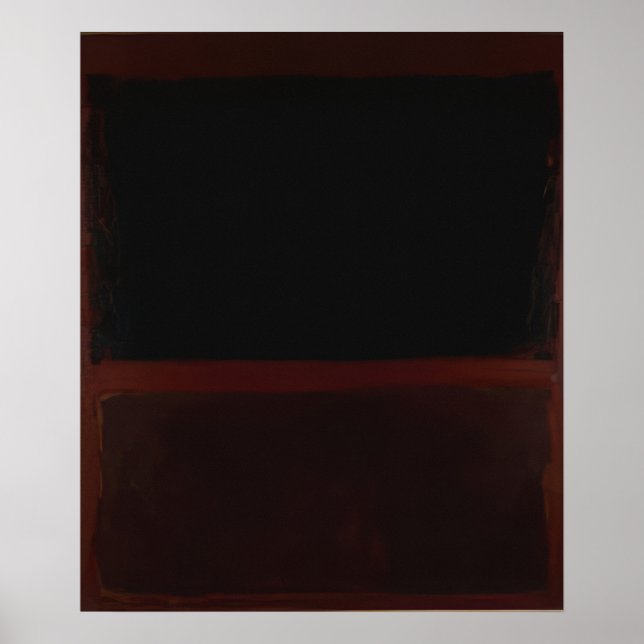 Poster Mark Rothko - Preto sobre Siena Escuro sobre Roxo  (Frente)