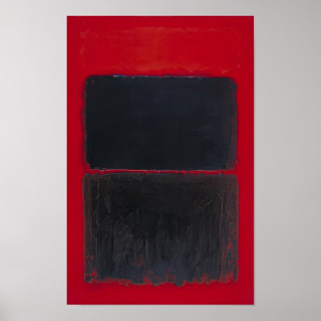 Poster Mark Rothko - Vermelho Claro Sobre Preto - 1957 (Frente)