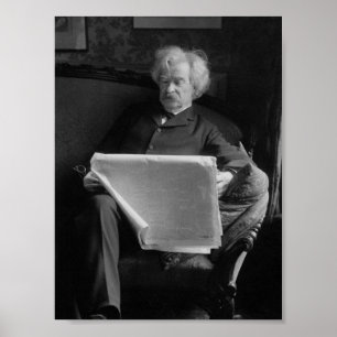 Poster Mark Twain - Autor e Humorista Americano