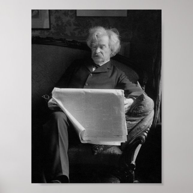 Poster Mark Twain - Autor e Humorista Americano (Frente)