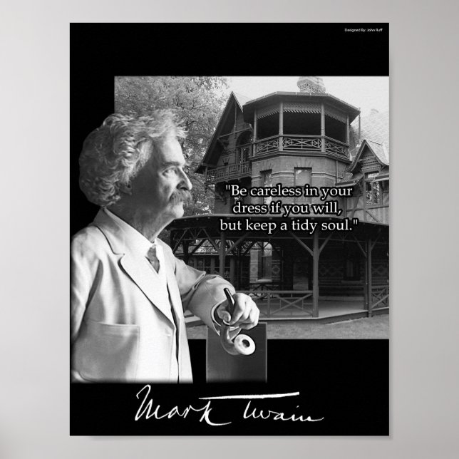 Poster Mark Twain: Design personalizado com várias citaçõ (Frente)