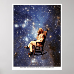 Poster Mark Twain e seu gato