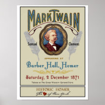 Mark Twain no Barber Hall Histórico Homer NY Poste