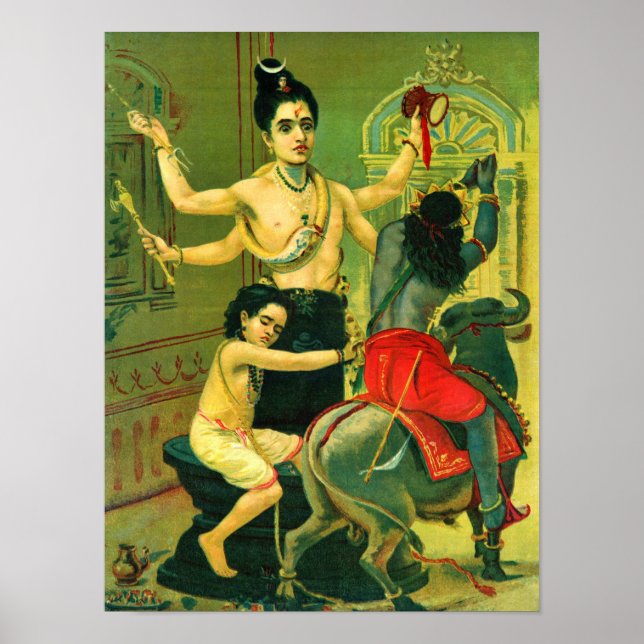 Poster Markendaya por Raja Ravi Varma (Frente)
