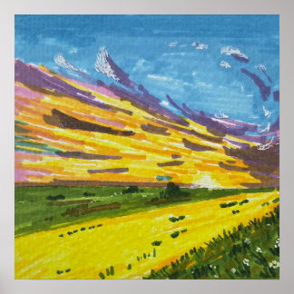 Poster Marker Landscape Painting