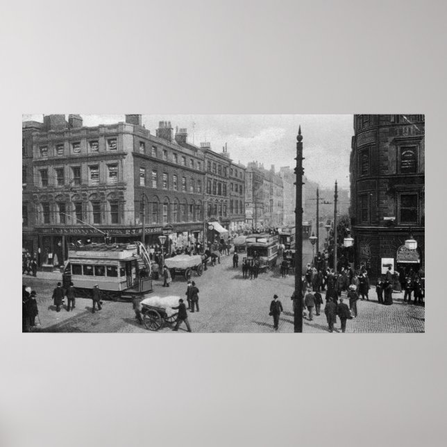 Pôster Market Street, Manchester, 1910 (Frente)