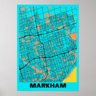 Poster Markham - Canadá - Mapa da Cidade de Gloria