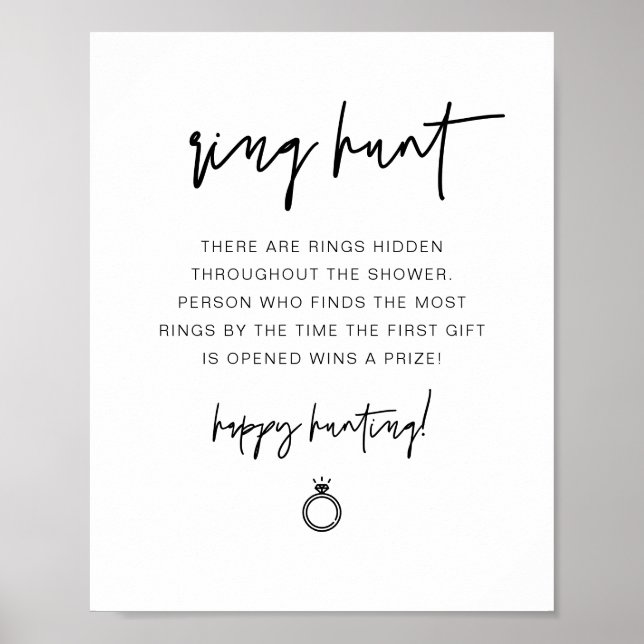 Poster MARLO Anel Moderno Boho Caça ao Bridal Shower Jogo (Frente)