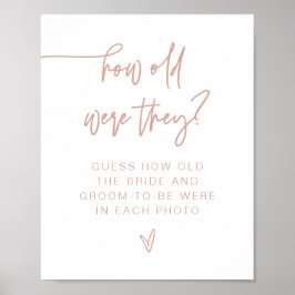 Poster MARLO Blush Moderno Rosa Quantos Anos Tinham Sinal