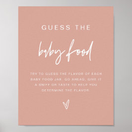 Poster MARLO Blush Pink Boho Adivinha O Jogo da Comida do