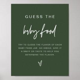 Poster MARLO Boho Forest Green Guess the Baby Food Game