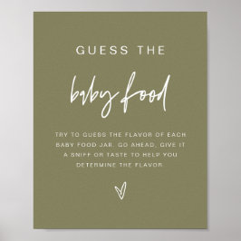 Poster MARLO Boho Olive Green adivinha o jogo da Comida