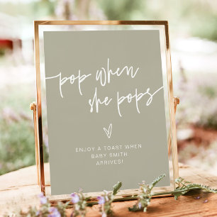 Poster MARLO Boho Sage Green Pop Quando Pop Sinal
