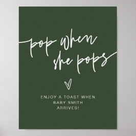 Poster MarLO Forest Green Boho Pop Quando Pop Sinal