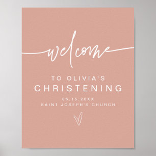 Poster MarLO Modern Blush Pink Christening