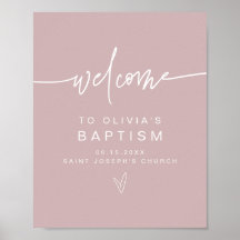 MarLO Modern Boho Dusty Rosa Baptism Bem-vindo