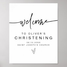 Poster MarLO Modern Bold Contemporâneo Christening Bem-vi