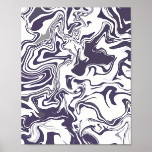 Poster Mármaco monocromático abstrato com Marinho à meia-