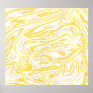 Poster Mármore Amarelo Elegante: Textura Desenhada À Mão