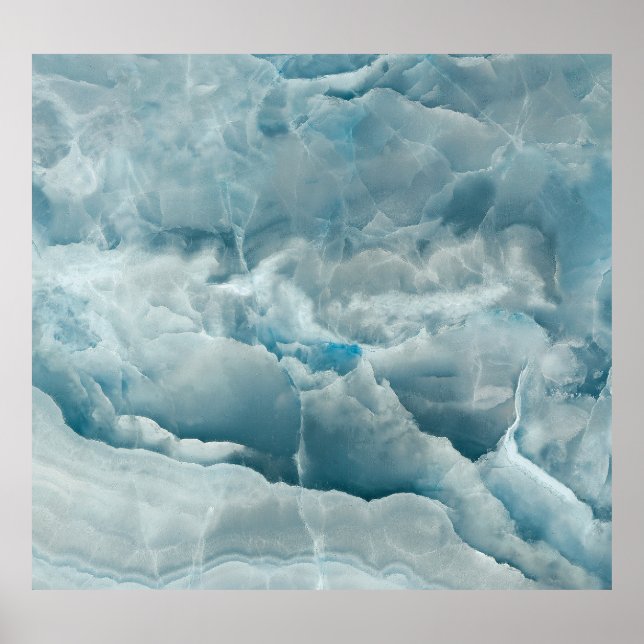 Poster Mármore azul de onyx, textura de abstrato. (Frente)