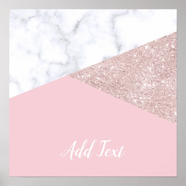 Pôster Mármore branco-rosado-branco-brilhante-rosa-ouro-E (Frente)