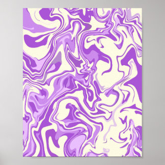 Poster Mármore Giratório Abstrato em Tons de Roxo