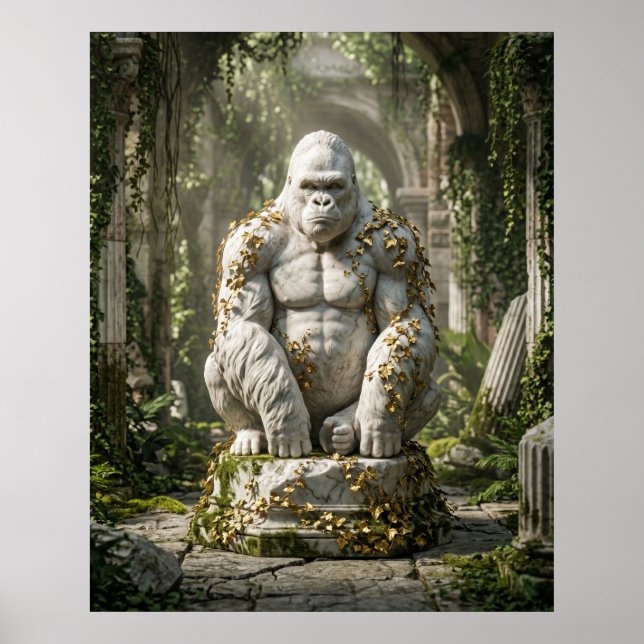 Poster Mármore Gorila Hera Ruínas (Frente)