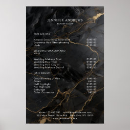 Poster Mármore, Preto-Ouro, Salão