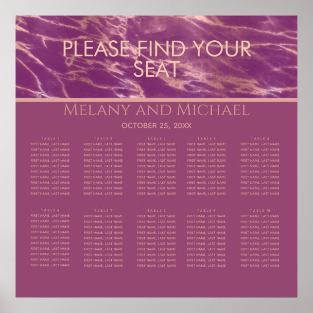 Poster Mármore romântico de ouro rosa do gabinete (Frente)