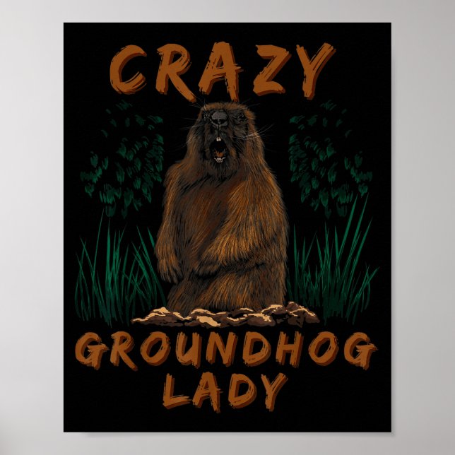 Poster Marmota Louca Roedor Esquilo-Terrestre  (Frente)