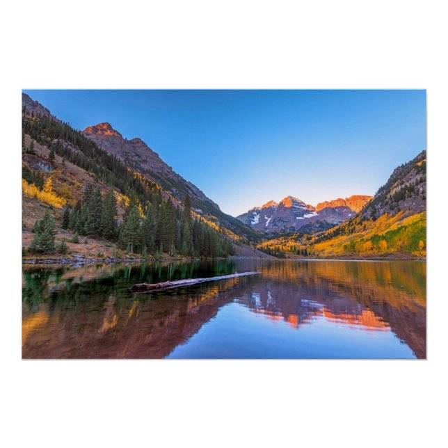 Pôster Maroon Bells Alpen Glow (Frente)