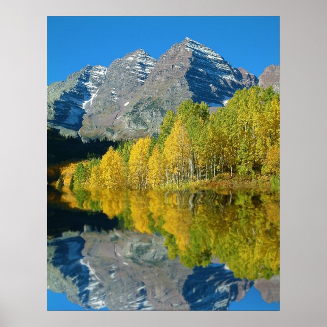 Pôster Maroon Bells Com Aspens (Frente)